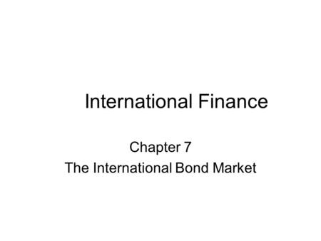 International Finance