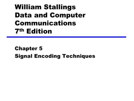 William Stallings Data and Computer Communications 7th Edition