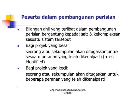 Peserta dalam pembangunan perisian