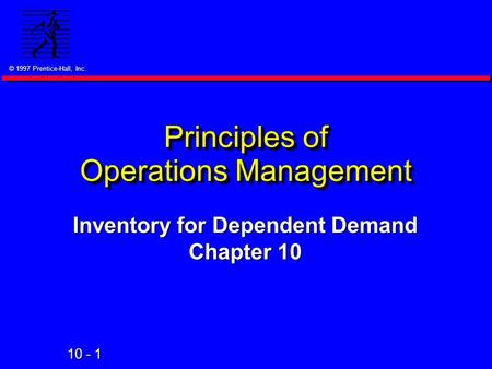 Principles of Operations Management