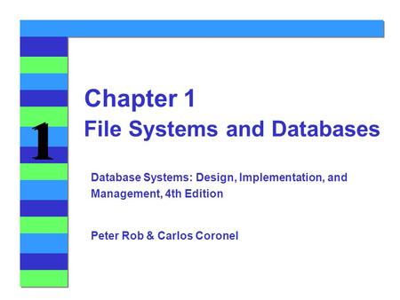 Chapter 1 File Systems and Databases