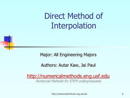 Direct Method of Interpolation