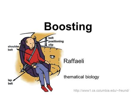 Boosting Shai Raffaeli Seminar in mathematical biology