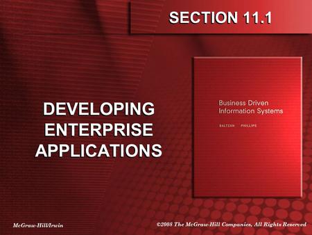 DEVELOPING ENTERPRISE APPLICATIONS