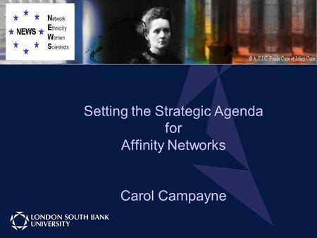 Setting the Strategic Agenda for Affinity Networks Carol Campayne.