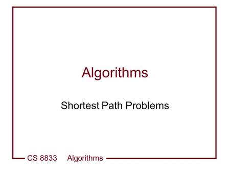 Shortest Path Problems