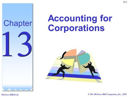 McGraw-Hill/Irwin 13-1 © The McGraw-Hill Companies, Inc., 2005 Accounting for Corporations Chapter 13.