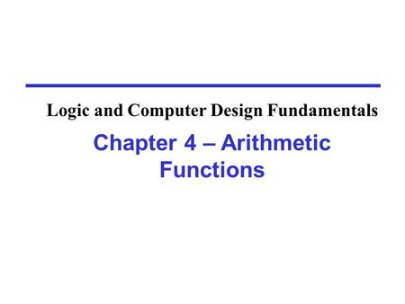 Overview Iterative combinational circuits Binary adders