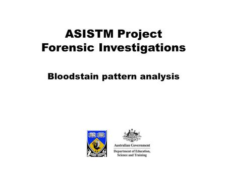 Bloodstain pattern analysis