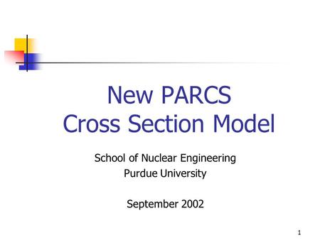 New PARCS Cross Section Model