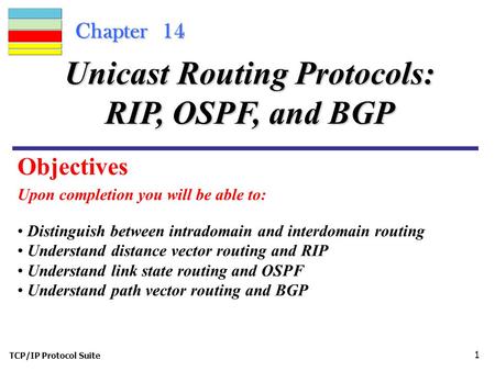 Unicast Routing Protocols: RIP, OSPF, and BGP