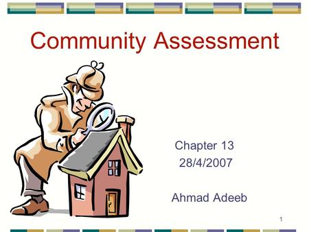 1 Community Assessment Chapter 13 28/4/2007 Ahmad Adeeb.