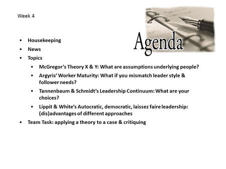 Week 4 Housekeeping News Topics