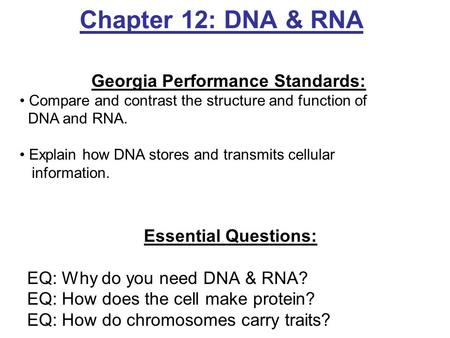 Georgia Performance Standards: