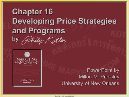 Chapter 16 Developing Price Strategies and Programs by