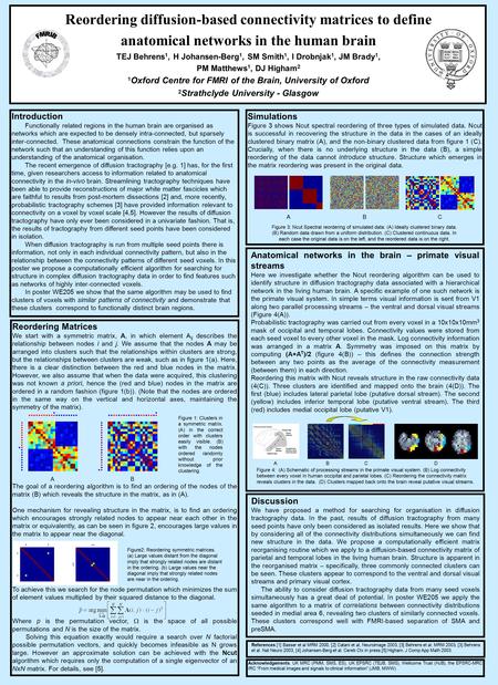 Simulations Figure 3 shows Ncut spectral reordering of three types of simulated data. Ncut is successful in recovering the structure in the data in the.