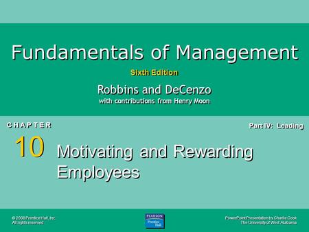 Motivating and Rewarding Employees