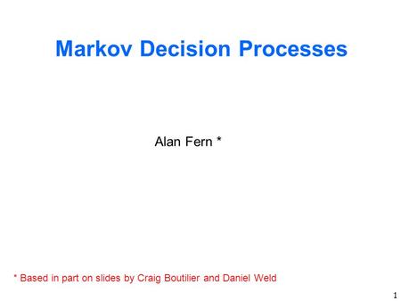 Markov Decision Processes