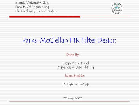 Parks-McClellan FIR Filter Design