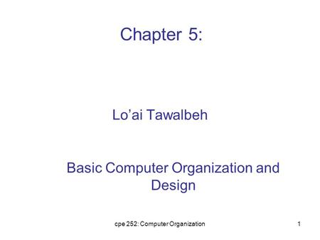 Basic Computer Organization and Design