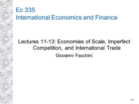 Ec 335 International Economics and Finance