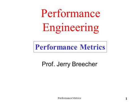 Performance Engineering