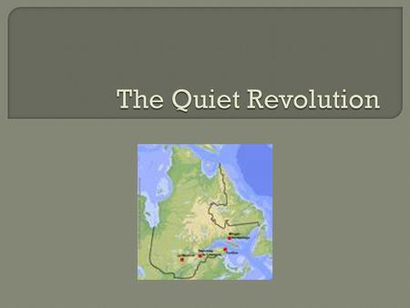  The Union National Party had been in power in Quebec since 1994.  The party began to seem out of date as they held strongly to a conservative ideology.