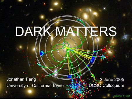 2 June 05Feng 1 DARK MATTERS Jonathan Feng University of California, Irvine 2 June 2005 UCSC Colloquium Graphic: N. Graf.