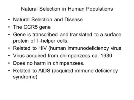 Natural Selection in Human Populations