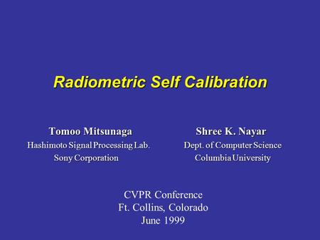 Radiometric Self Calibration