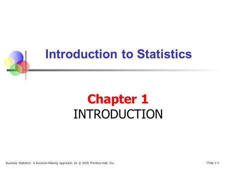 Introduction to Statistics