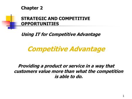 Competitive Advantage