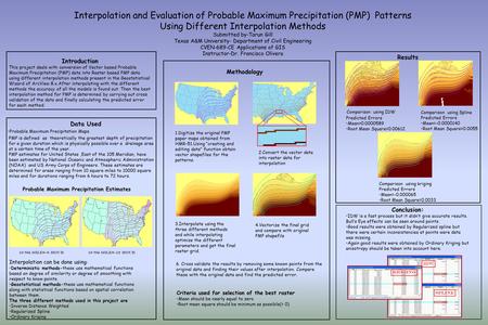 Introduction This project deals with conversion of Vector based Probable Maximum Precipitation (PMP) data into Raster based PMP data using different interpolation.