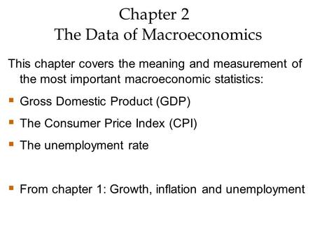 Gross Domestic Product: Expenditure and Income