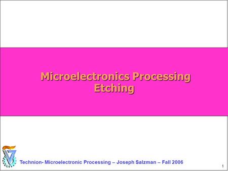 Microelectronics Processing