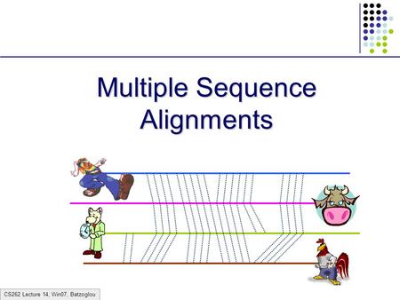 CS262 Lecture 14, Win07, Batzoglou Multiple Sequence Alignments.