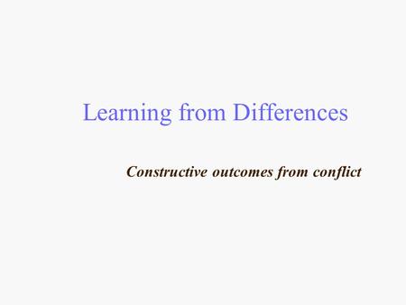 Learning from Differences