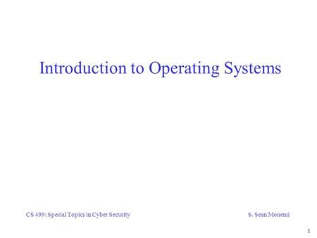 Introduction to Operating Systems