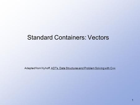 Standard Containers: Vectors