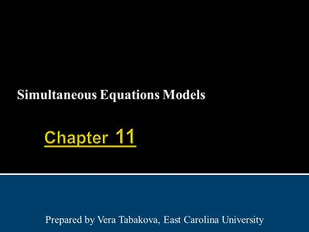 Simultaneous Equations Models