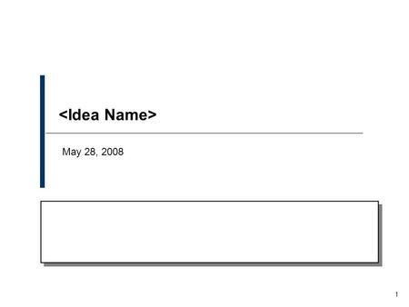 1 May 28, 2008. 2 Overview Sponsor or StakeholdersEstimated ROI (high level) Team Leaders Champions: Owners: Full value capturemonths Expected time to: