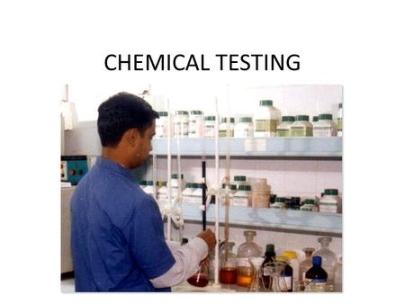 CHEMICAL TESTING. 1.Break up about 5 red cabbage leaves into small pieces (about 2cm x 2cm) 2.Put these cabbage pieces into your large cup or jug 3.Ask.