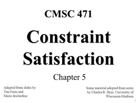 Constraint Satisfaction