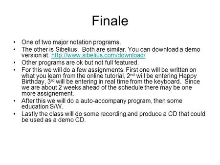 Finale One of two major notation programs. The other is Sibelius. Both are similar. You can download a demo version at: