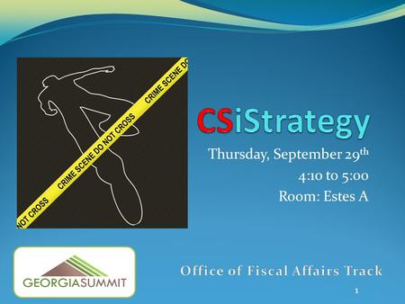 Thursday, September 29 th 4:10 to 5:00 Room: Estes A 1.