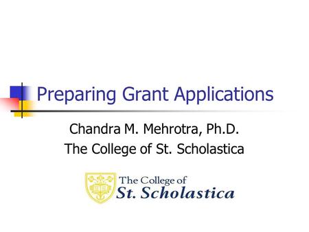 Preparing Grant Applications