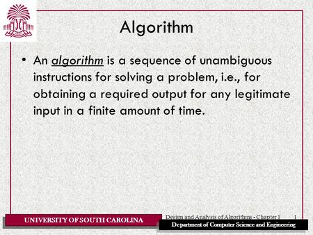 Design and Analysis of Algorithms - Chapter 1