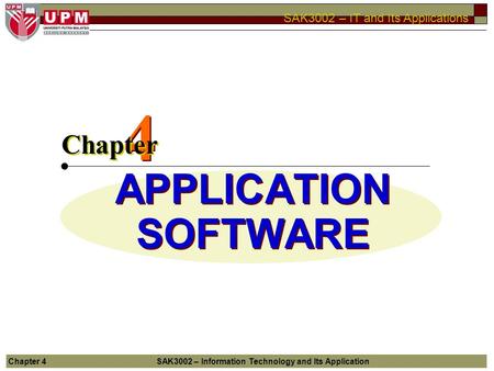 4 APPLICATION SOFTWARE Chapter