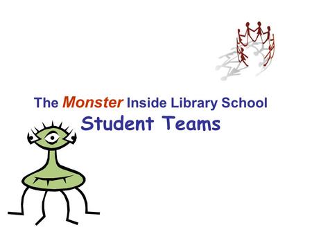 The Monster Inside Library School Student Teams. 2 Topics  Introduction  Why Teams  Teamwork Defined  Barriers to Success  Slaying the Monster 