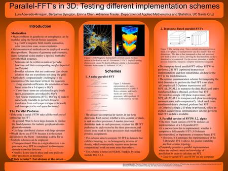 Acknowledgments: Thanks to Professor Nicholas Brummell from UC Santa Cruz for his help on FFTs after class, and also thanks to Professor James Demmel from.